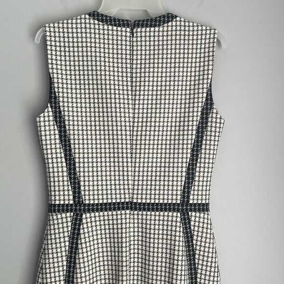 Judith & Charles Virgin Wool Midi Dress Size 4 Picasso Check Sheath Quiet Luxury - Picture 10 of 16
